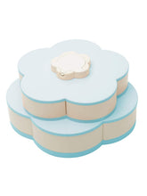 Cargar imagen en el visor de la galería, Bandeja giratoria para servir aperitivos con forma de pétalo, 10 recipientes seccionales divididos para dulces con soporte para teléfono para nueces y dulces secos (azul)✅️