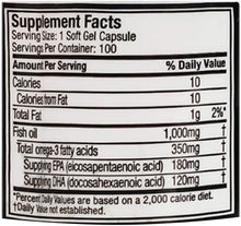 Cargar imagen en el visor de la galería, Omega 3 ultrapuro de alta calidad, 100% aceite de pescado ultrafino de alta pureza. 100 cápsulas