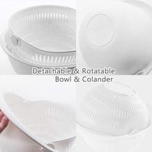 Cargar imagen en el visor de la galería, Escurridor, colador, giratorio de doble capa 2 en 1 - Colador de cocina, colador de frutas, para limpiar verduras, fideos, etc, (blanco)