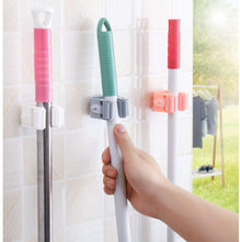 Cargar imagen en el visor de la galería, Soportes para escoba de pared, soporte antideslizante para fregonas, autoadhesivo, sin perforaciones, sin necesidad de destruir la pared, herramientas firmes, uso para cocina, jardín, hogar, inodoro,. Azul. Paquete de 3 unidades