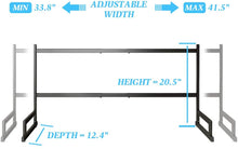 Cargar imagen en el visor de la galería, Escurridor de platos para colocar sobre el fregadero, ancho ajustable (para fregaderos de 32 - 40 pulgadas,) hecho de acero inoxidable, color negro