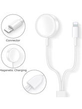 Cargar imagen en el visor de la galería, Cable cargador 2 en 1 para IPhone y Apple Watch. 3.9 pies.✅️