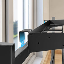 Cargar imagen en el visor de la galería, Escurridor de platos para colocar sobre el fregadero, ancho ajustable (para fregaderos de 32 - 40 pulgadas,) hecho de acero inoxidable, color negro