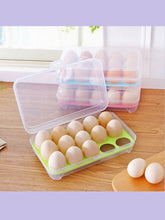Cargar imagen en el visor de la galería, Organizador de huevos, plástico, color blanco transparente, capacidad para 15 huevos