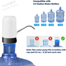 Cargar imagen en el visor de la galería, Dispensador de agua. Carga USB, automático, ajuste universal para agua potable. con interruptor, para el hogar, cocina, oficina, campamento y mas, para botellones de 2 a 5 galones.