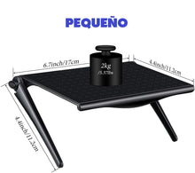 Cargar imagen en el visor de la galería, Estante para televisores y monitores, tres tamaños diferentes, en negro, prácticos y resistentes.