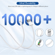 Cargar imagen en el visor de la galería, Cargador para iPhone, con cable de de 10 pies (certificado Apple MFi), cable de transferencia USB a Lightning.✅️