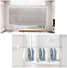 Cargar imagen en el visor de la galería, Tendedero retráctil, 2 cordeles, acero inoxidable, resistente, 13.8 pies de largo, color blanco