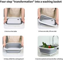 Cargar imagen en el visor de la galería, Tabla de cortar, multifuncional, 3 en 1, cortar, lavar, y almacenar, material durable no tóxico.