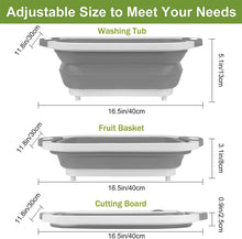 Cargar imagen en el visor de la galería, Tabla de cortar, multifuncional, 3 en 1, cortar, lavar, y almacenar, material durable no tóxico.