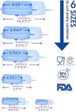 Cargar imagen en el visor de la galería, 6 tapas de silicona rectangulares, 2 colores a elegir, alta calidad. Almacenar alimentos y otros usos.