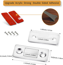 Cargar imagen en el visor de la galería, Imanes para puerta de armario, pestillos magnéticos ultrafinos para puerta con tornillos, cierre magnético para puerta en acero inoxidable. Paquete de 4.
