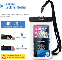 Cargar imagen en el visor de la galería, Estuche, cover, impermeable, a prueba de agua, universal, compatible con iPhone y Android. Negro / Transparente✅️