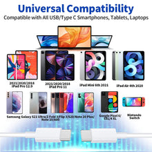 Cargar imagen en el visor de la galería, Cargador con cable de sincronización de carga rápida de 6 pies tipo C a tipo C, de 20 W. Para dispositivos Apple y Samsung compatibles.