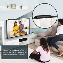 Cargar imagen en el visor de la galería, Estante para televisores y monitores, tres tamaños diferentes, en negro, prácticos y resistentes.