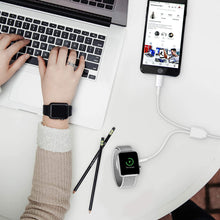 Cargar imagen en el visor de la galería, Cable cargador 2 en 1 para IPhone y Apple Watch. 3.9 pies.✅️