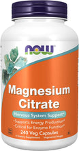 Cargar imagen en el visor de la galería, Citrato de magnesio Now . Regula: el ánimo, ansiedad, estreñimiento, energía, dolores de cabeza, migraña. 400 mg, 240 cápsulas