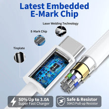 Cargar imagen en el visor de la galería, Cargador con cable de sincronización de carga rápida de 6 pies tipo C a tipo C, de 20 W. Para dispositivos Apple y Samsung compatibles.