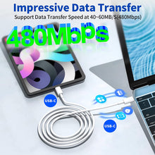 Cargar imagen en el visor de la galería, Cargador con cable de sincronización de carga rápida de 6 pies tipo C a tipo C, de 20 W. Para dispositivos Apple y Samsung compatibles.