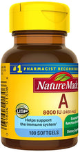 Cargar imagen en el visor de la galería, Vitamina A para tus ojos, corazón, pulmones, y en la reproducción. 100 cápsulas. 8000 IU