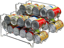 Cargar imagen en el visor de la galería, Estante dispensador de latas, de carga frontal, 2 colores disponibles (Cromado y Blanco). (Precio por unidad)