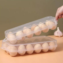Cargar imagen en el visor de la galería, Organizador de huevos, plástico, color blanco transparente, capacidad para 15 huevos