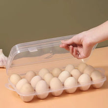 Cargar imagen en el visor de la galería, Organizador de huevos, plástico, color blanco transparente, capacidad para 15 huevos