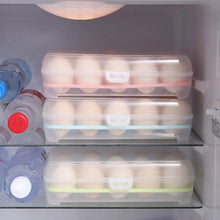 Cargar imagen en el visor de la galería, Organizador de huevos, plástico, color blanco transparente, capacidad para 15 huevos