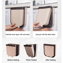 Cargar imagen en el visor de la galería, Zafacón plegable. Zafacón y almacenamiento para cocina y otros lugares. Color marrón.