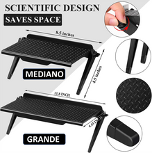 Cargar imagen en el visor de la galería, Estante para televisores y monitores, tres tamaños diferentes, en negro, prácticos y resistentes.