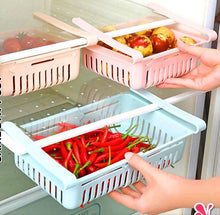 Cargar imagen en el visor de la galería, Canasta organizador de nevera, almacenamiento, ajustable, varios colores disponibles