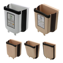 Cargar imagen en el visor de la galería, Zafacón plegable. Zafacón y almacenamiento para cocina y otros lugares. Color marrón.