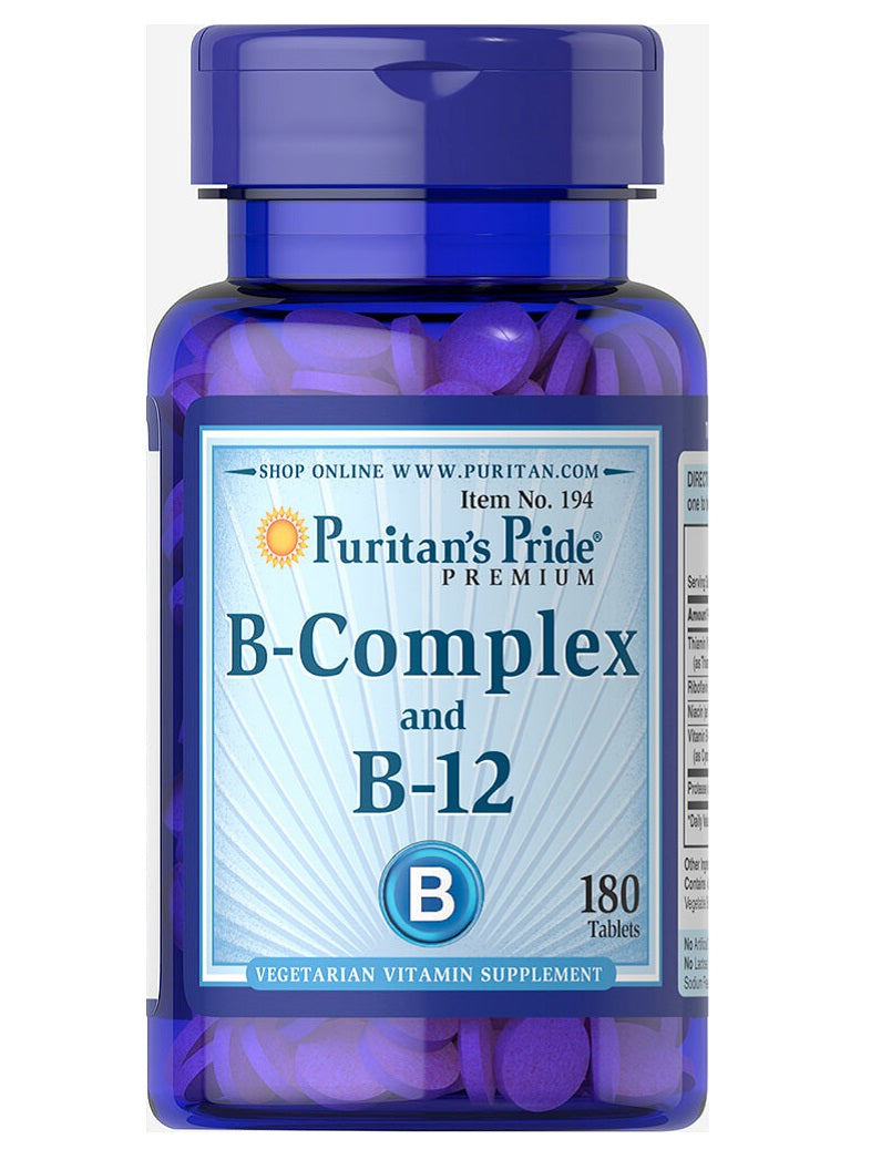 Complejo B + Vitamina B-12, Puritan’s Pride. Varios tamaños disponibles