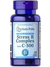 Cargar imagen en el visor de la galería, Stress B Complex con Vitamina C, Puritan’s Pride, 60 capletas
