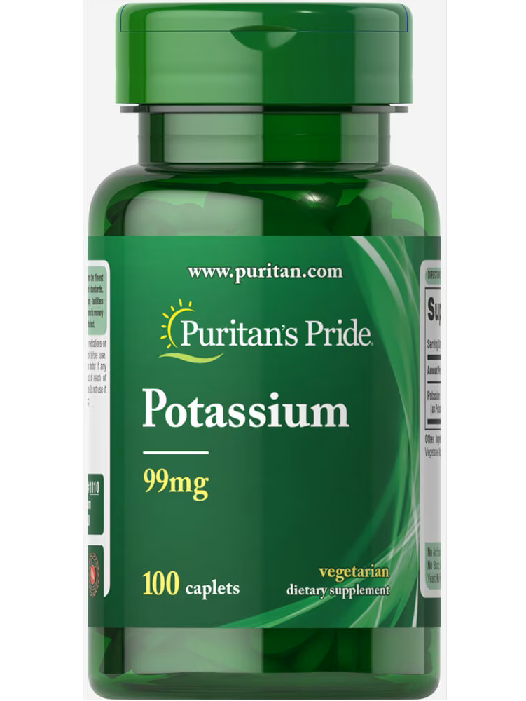 Potasio 99 mg, Puritan’s Pride, 100 capletas