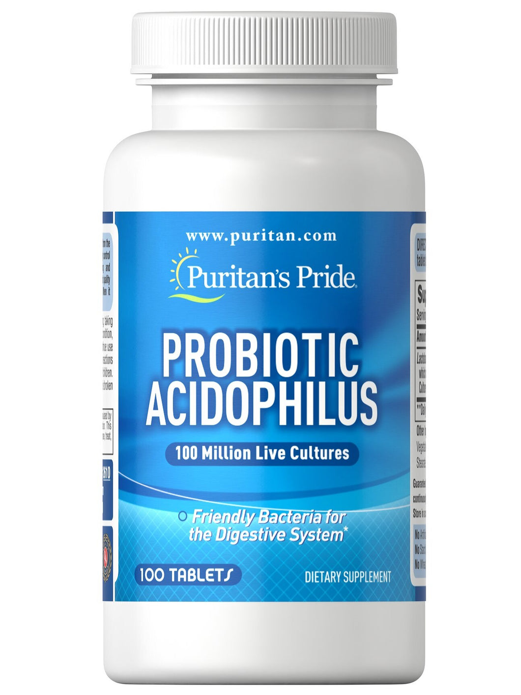 Probióticos, Puritan’s Pride, 100 tabletas
