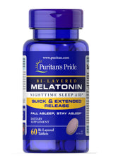 Cargar imagen en el visor de la galería, Melatonina 5 mg, Puritan's Pride,  60 tabletas con doble capa para  liberación prolongada
