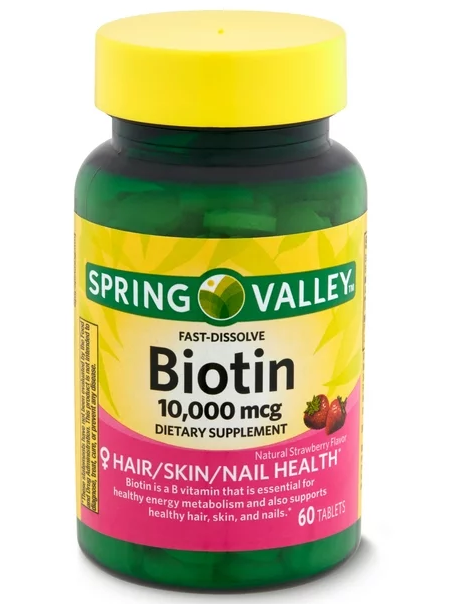 Biotina, 10,000 mcg, Spring Valley, 60 tabletas