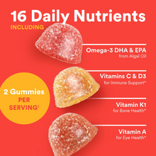 Cargar imagen en el visor de la galería, Multivitamínico + Omega 3 en gomitas para niños, SmartyPants, 100 gomitas

