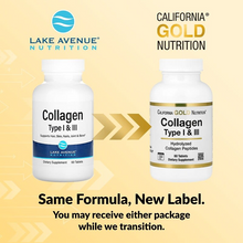 Cargar imagen en el visor de la galería, Colágeno Hidrolizado, con vitamina C, California Gold Nutrition, 60 tabletas
