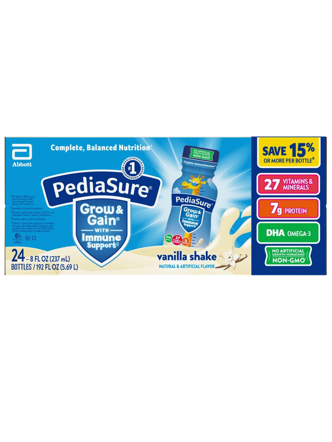 Pediasure, bebida nutricional para niños, caja de 24 unidades