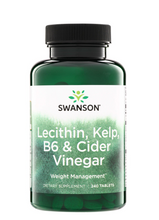 Cargar imagen en el visor de la galería, Lecitina, algas marinas, B6 y vinagre de sidra (Lecithin, Kelp, B6, &amp; Cider Vinegar) Swanson, 240 tabletas,
