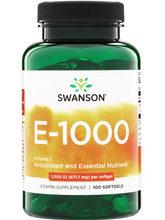 Cargar imagen en el visor de la galería, Vitamina E, 1000 IU, 670 mg, 100 softgels (cápsulas blandas)
