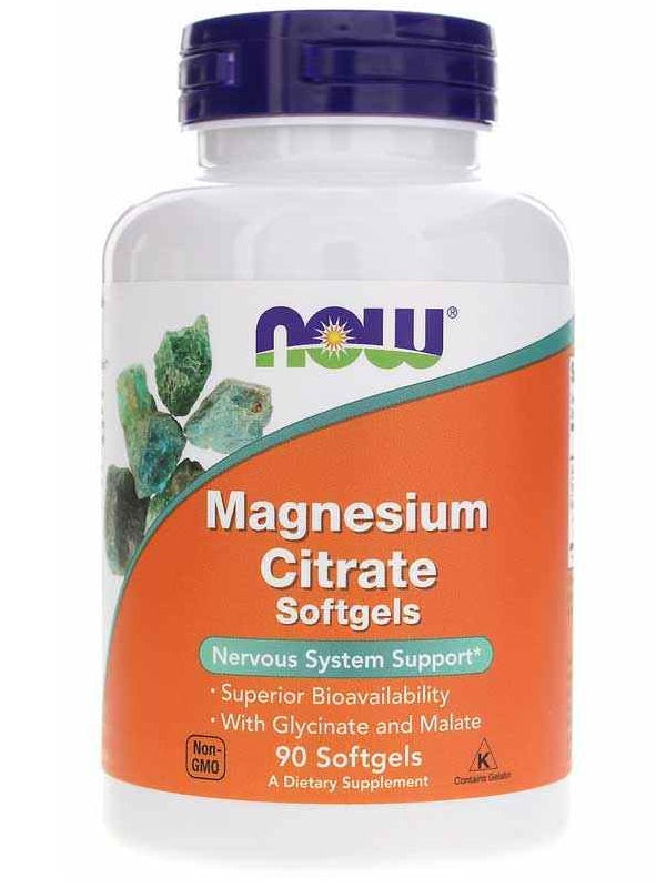 Citrato de magnesio, Now, 90 softgels
