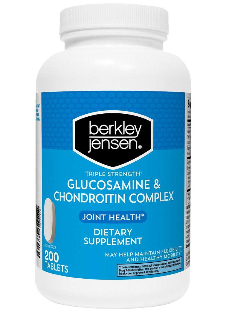 Glucosamina + Condroitina: Previene y alivia dolor por enfermedades de los huesos como la osteoartritis entre otras. Salud de huesos y articulaciones. 200 tabletas