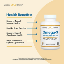 Cargar imagen en el visor de la galería, Omega 3 Premium, California Gold Nutrition, 100 softgels (cápsulas blandas)
