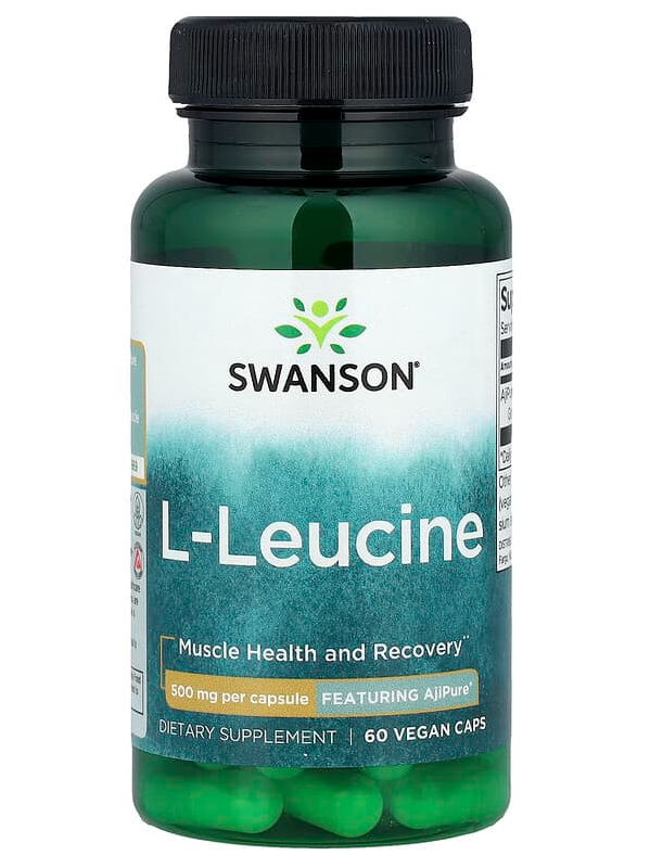 L-Leucina, 500 mg, Swanson, 60 cápsulas  (crecimiento y reparación muscular)
