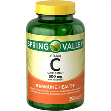 Cargar imagen en el visor de la galería, Vitamin C, 500 mg, Spring Valley,  Presentaciones de: 500, 250, y 100 tabletas
