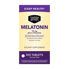 Cargar imagen en el visor de la galería, Melatonina de 10 mg con L-Teanina, para adultos, mejora el sueño, la concentración, y la relajación, Berkley Jensen, 300 tabletas
