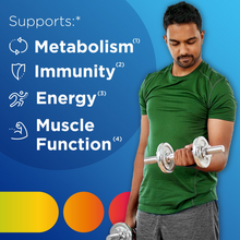 Cargar imagen en el visor de la galería, Centrum para hombres: Vitaminas, Minerales, Energía, Metabolismo, Inmunidad, Músculos y Huesos. 100 tabletas multivitaminico
